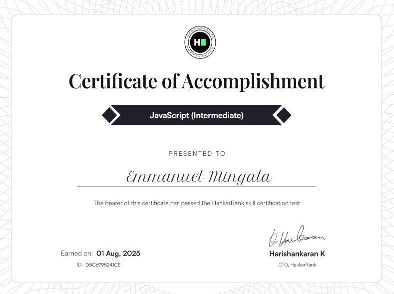 JavaScript (Intermediate)