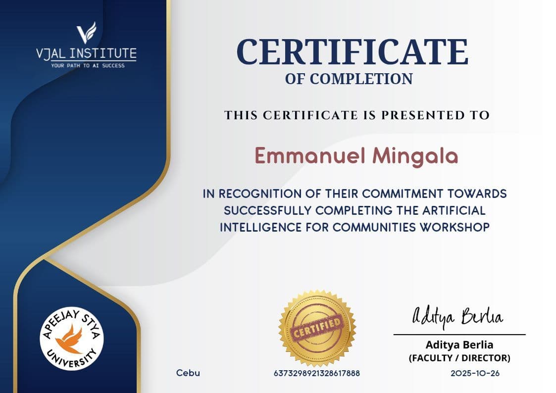 The Artificial Intelligence for Communities Workshop