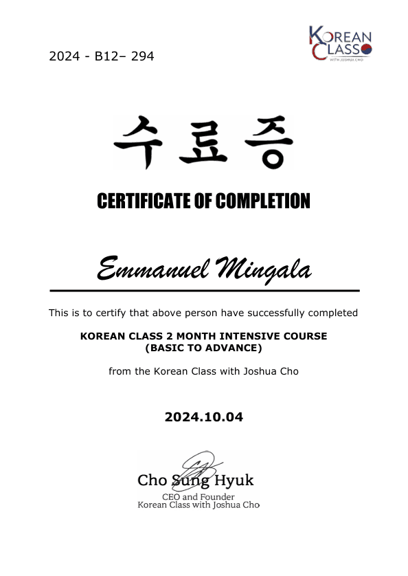 Korean Class (Basic to Advanced)